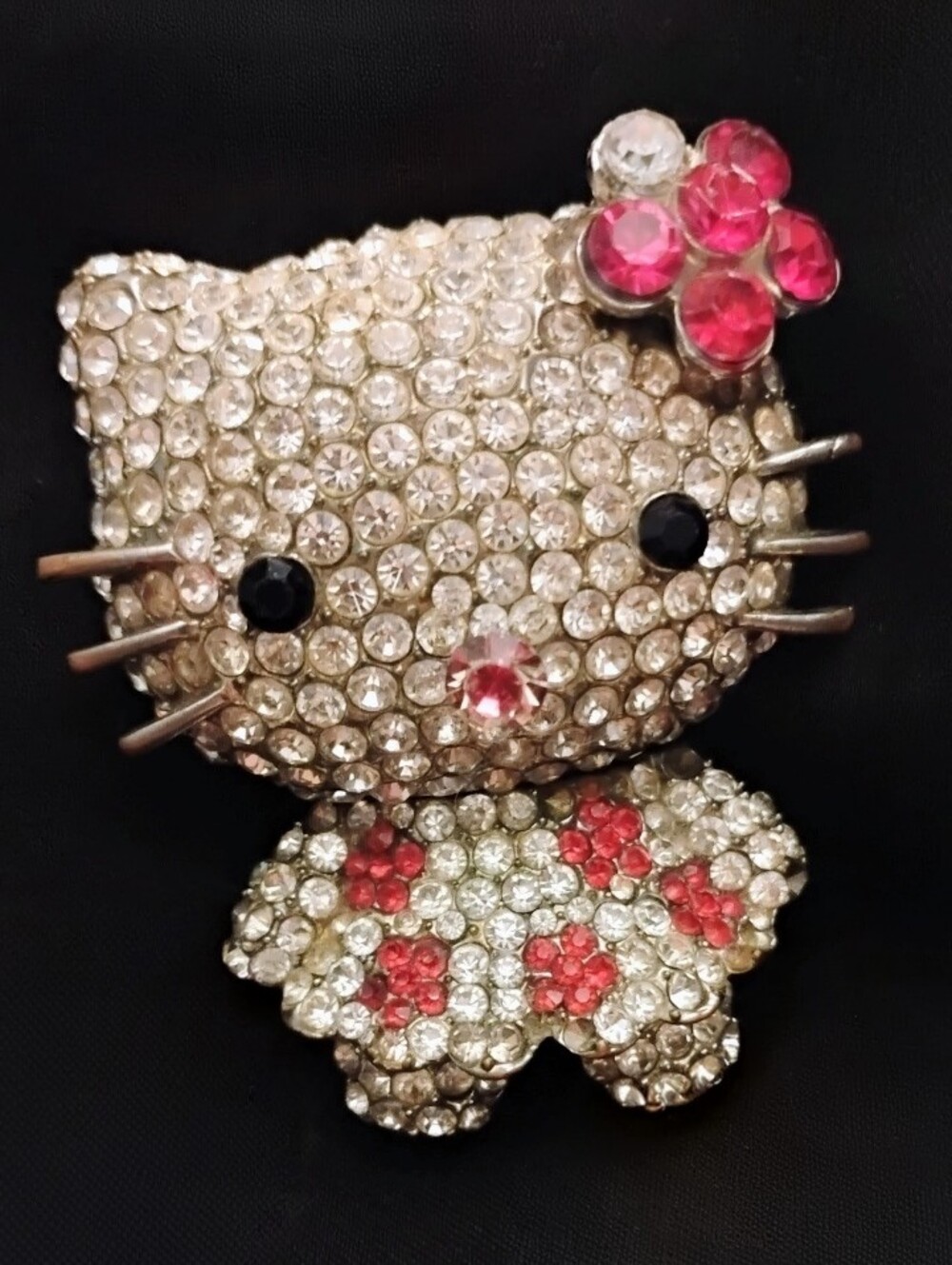 Hello Kitty Pink & Silver Diamond Pendant